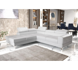 Rohová sedací souprava TOSCANIA II průměr 30x250 - bílá eko kůže , levá