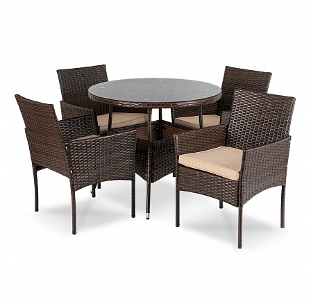 Sada Zahradního Nábytku AZUL Hnědá/Béžová