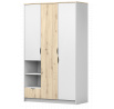 Šatní skříň 1S3D - JOY I 19, Bílá/Dub Artisan