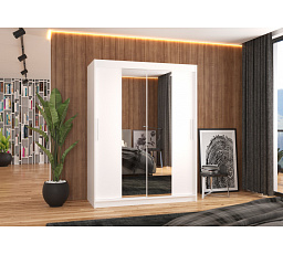 Posuvná skříň se zrcadlem INESS 150 Bílá+Bílá