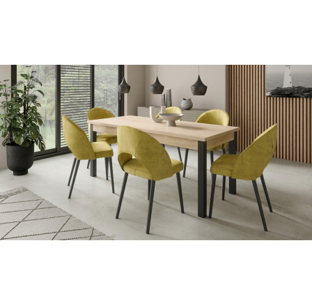 Sada stolu s židlemi RODOS 82 Černá+Sonoma Sada stolu s židlemi RODOS 82 Černá+Sonoma