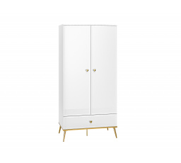 Šatní skříň GOLDIN 01, Alpská bílá/Bílý Lesk