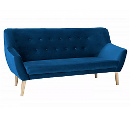 Pohovka NORDIC 3, Velvet modrý Bluvel 86/buk