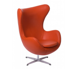 Křeslo Vejce oranžová kůže 67 Premium