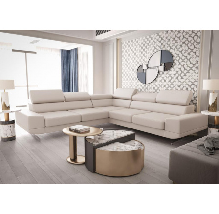 Rohová sedací souprava MILANO MAX 270x270 cm přírodní kůže - Kůže ecru