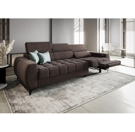 Sofa PORTO III , relax 263 cm - hnědá , pravá strana
