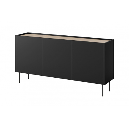 Komoda DESIN 3D4SZ, Černý mat/Dub Nagano Komoda DESIN 3D4SZ, Černý mat/Dub Nagano