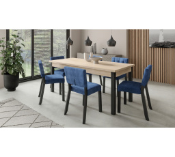 Sada stolu s židlemi RODOS 80 Black+Sonoma