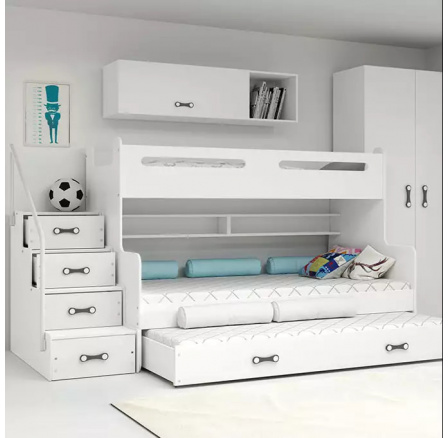 Dětská patrová postel MAX 3  Bílá bez matrace 120 X 200