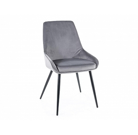 Jídelní židle COBE VELVET, šedý Bluvel 14/černý mat Jídelní židle COBE VELVET, šedý Bluvel 14/černý mat