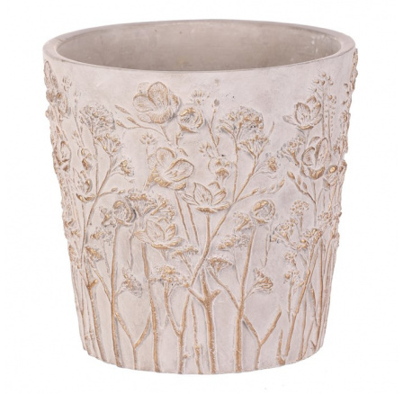 Obal betonový - květinový vzor, vel. M, šedý