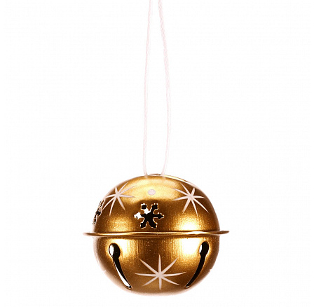 Rolničky kovové střední - na pověšení, zlaté, cena za balení (6 ks)