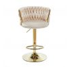 Barová židle H4-FX, béžová / zlatá - skladem 1 kus