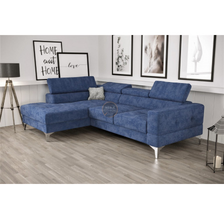 Rohová sedací souprava TOSCANIA MINI s funkcí spaní 170x250 cm - modrá, levá
