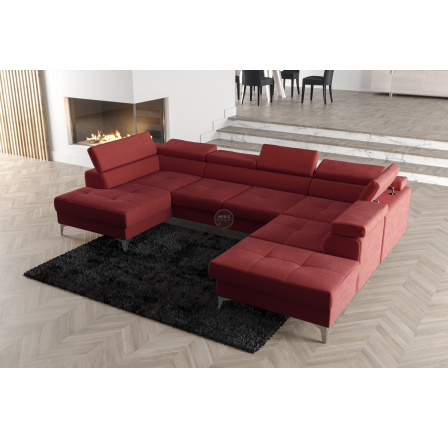 Rohová sedací souprava TOSCANIA MAX II 170x350x220 - červená , pravá