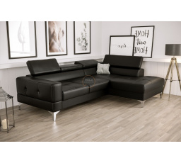 Rohová sedací souprava TOSCANIA MINI s funkcí spaní 170x250 cm - černá eko kůže, pravá