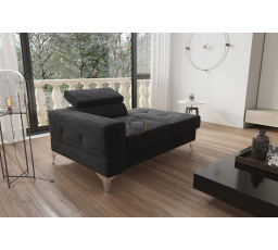 Sofa lenoška TOSCANIA 135 cm - černá, pravá strana