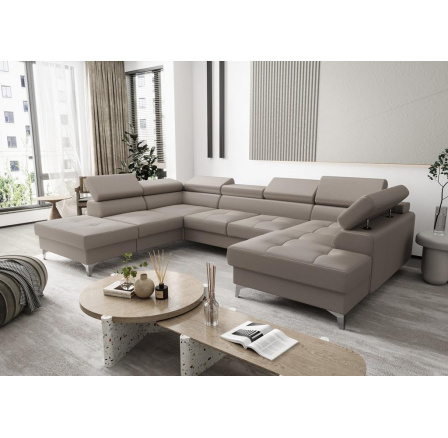 Rohová sedací souprava TOSCANIA MAX II 170x350x220 přírodní kůže - levá, Béžová kůže