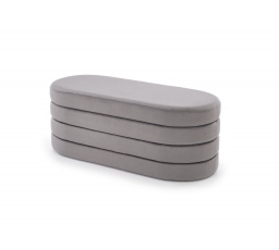 Taburet CALPI s úložným prostorem, Šedý Velvet