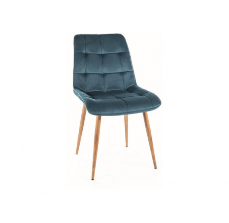 Jídelní židle CHIC D VELVET, Bluvel Tyrkys 85/Dub Jídelní židle CHIC D VELVET, Bluvel Tyrkys 85/Dub