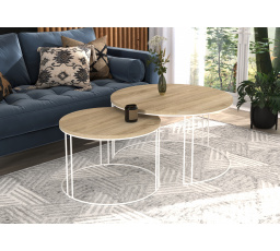 Konferenční stolek 2v1 ETTA Bílý+Sonoma