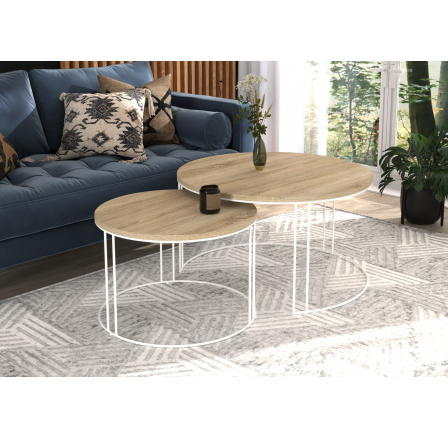 Konferenční stolek 2v1 ETTA Bílý+Sonoma