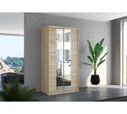 Posuvná skříň se zrcadlem KSAWER 100 Sonoma+Sonoma