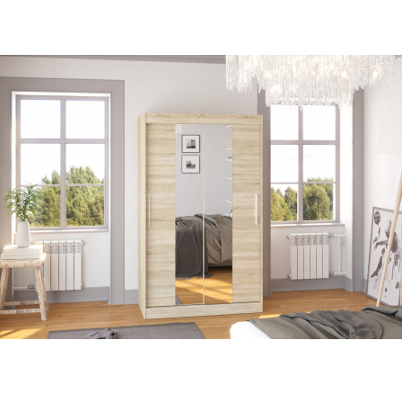 Posuvná skříň se zrcadlem SANTOS 120 Sonoma+Sonoma Posuvná skříň se zrcadlem SANTOS 120 Sonoma+Sonoma