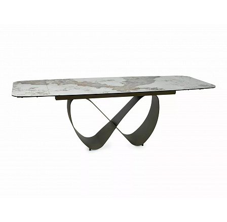 STŮL INFINITY KERAMICKÝ BÍLÝ PANDORO / MĚDĚNÝ 160(240)X95