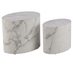 Sada konferenčních stolků Mice bílý mramor