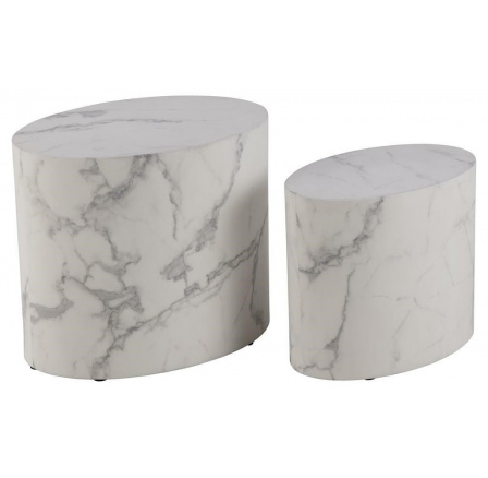 Sada konferenčních stolků Mice bílý mramor