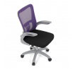 Dětská židle, výškově nastavitelná, fialová síťovina, KA-K2008 PUR