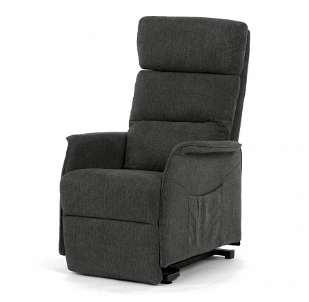 Polohovací křeslo, elektrické kabelové ovládání, šedá, látka, TV-L8960 GREY2