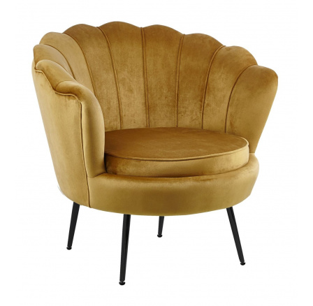 Křeslo velvet kari /černé nohy/ LC-032-1