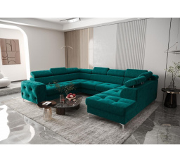 Rohová sedací souprava ORION MAX I s funkcí spaní 225X350X255 cm - tyrkysová, levá