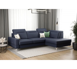 Rohová sedací souprava MALIBU MINI přírodní kůže 180X250 - pravá, Modrá kůže