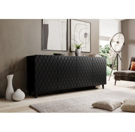 Komoda ASTI, černá matná/černá matná Komoda ASTI, černá matná/černá matná