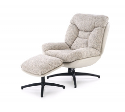 Křeslo KRONOS s podnožkou, béžové / vícebarevné