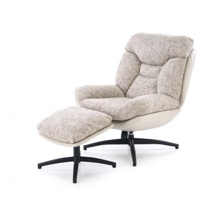 Křeslo KRONOS s podnožkou, béžové / vícebarevné