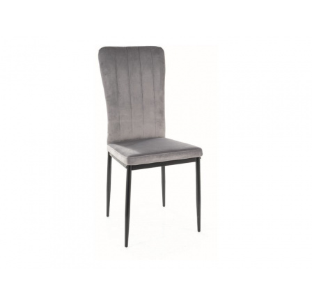 Jídelní židle VIGO VELVET, Šedý Bluvel 14/černý mat Jídelní židle VIGO VELVET, Šedý Bluvel 14/černý mat