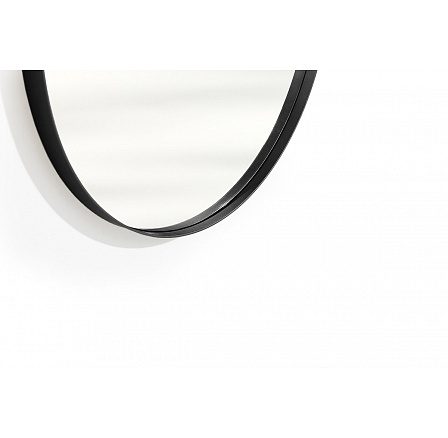 Kulaté zrcadlo Nicole v kovovém rámu 80 cm - černé