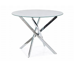 Jídelní stůl AGIS, Calacatta ceramics/Chrom