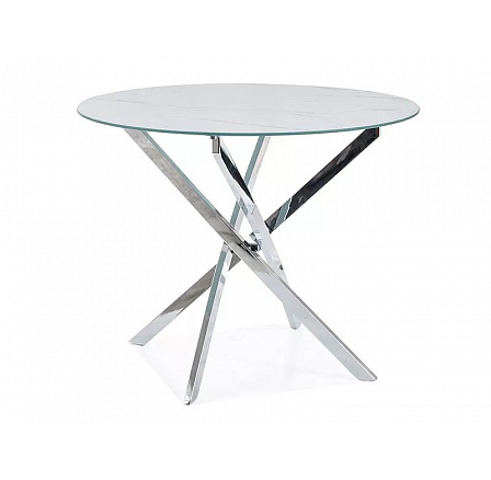 Jídelní stůl AGIS, Calacatta ceramics/Chrom