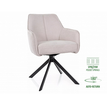 Jídelní židle NOTTI BREGO, Béžová 22/Černá Jídelní židle NOTTI BREGO, Béžová 22/Černá