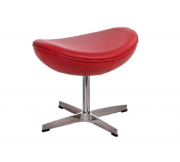 Podnožka Egg červená kůže 65