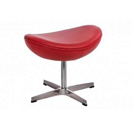 Podnožka Egg červená kůže 65