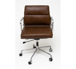 Kancelářské křeslo CH2171 hnědá kůže chrom