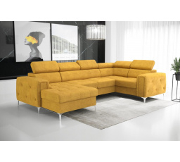 Rohová sedací souprava ORION MAX III s funkcí spaní 165x320x185 cm - žlutá , pravá