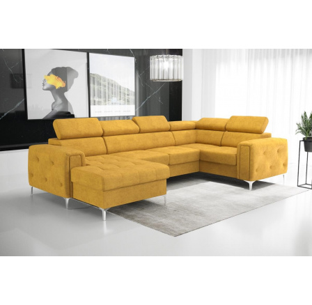Rohová sedací souprava ORION MAX III s funkcí spaní 165x320x185 cm - žlutá , pravá