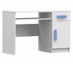 Psací stůl SMYK I - 08, Bílá Mat/Modrá